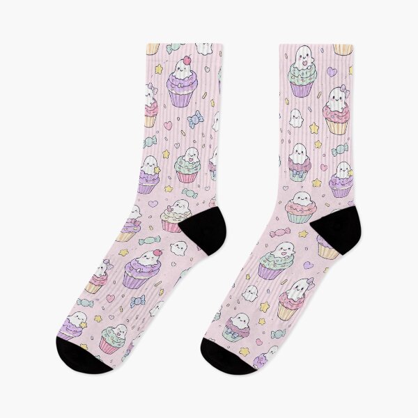 Item preview, Kawaii Ghost Cupcake Pattern designed and sold by Soft Berry Studio.