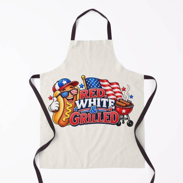 Item preview, Red White & Grilled – Funny Patriotic BBQ Design designed and sold by HO•Designs.