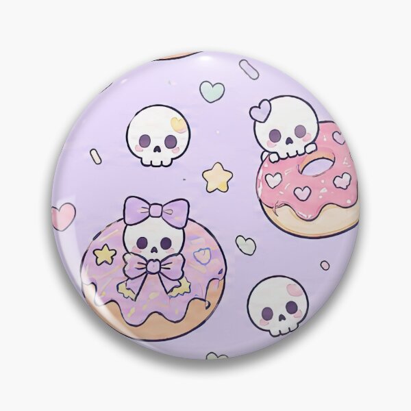 Item preview, Kawaii Skull Donut Pattern designed and sold by Soft Berry Studio.