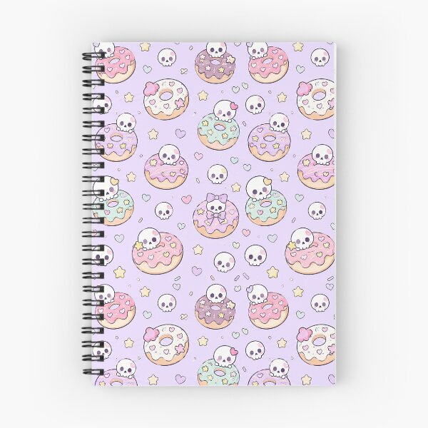Item preview, Kawaii Skull Donut Pattern designed and sold by Soft Berry Studio.