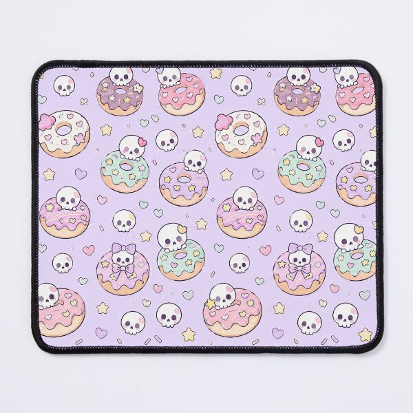 Item preview, Kawaii Skull Donut Pattern designed and sold by Soft Berry Studio.