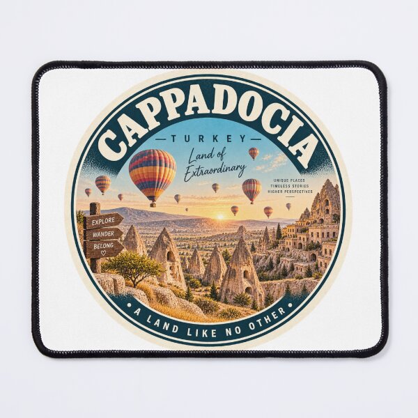 Item preview, Cappadocia Turkey Vintage Travel Badge – Hot Air Balloon Souvenir designed and sold by DreamPaw Studio.