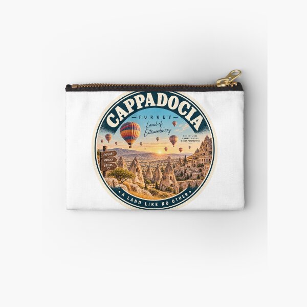 Item preview, Cappadocia Turkey Vintage Travel Badge – Hot Air Balloon Souvenir designed and sold by DreamPaw Studio.