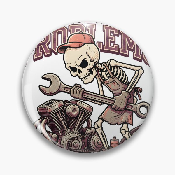 Item preview, Skeleton Mechanic Engine Giant Wrench Fixing My Problems Retro Graphic designed and sold by MisteryDesigner.