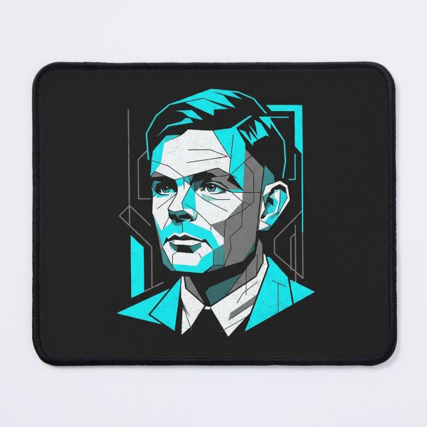 Item preview, Alan Turing Geometric Cybernetic Portrait Illustration designed and sold by Owcomm.