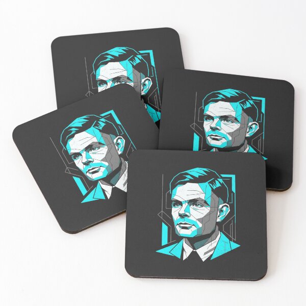Item preview, Alan Turing Geometric Cybernetic Portrait Illustration designed and sold by Owcomm.