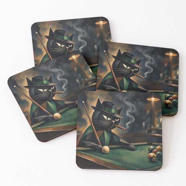 Item preview, Dapper Black Cat Mobster with Cigar Vintage Portrait designed and sold by ShieldRockPrints.