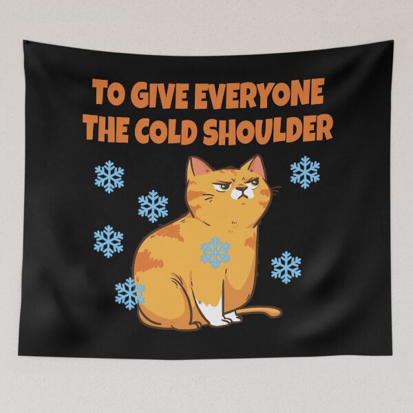 Item preview, To Give Everyone the Cold Shoulder – Sassy Cat Ignoring Everyone Funny Cat Pun designed and sold by WordPlayStudio.