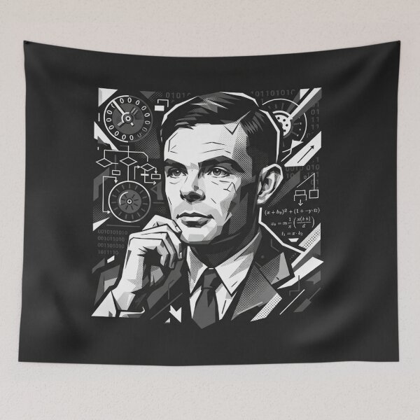 Item preview, Alan Turing Mathematical Genius Codebreaker Portrait designed and sold by Owcomm.
