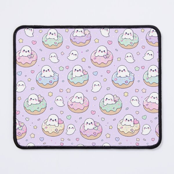 Item preview, Kawaii Ghost Donut Pattern designed and sold by Soft Berry Studio.