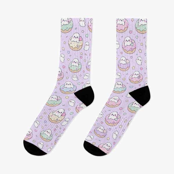 Item preview, Kawaii Ghost Donut Pattern designed and sold by Soft Berry Studio.