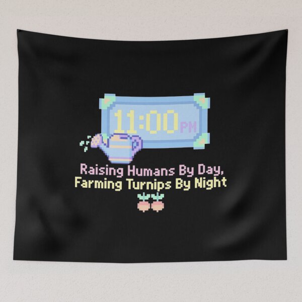Item preview, Raising Humans By Day, Farming Turnips By Night - Funny Gamer Parent Pixel Art designed and sold by Neurospicy Trolls.