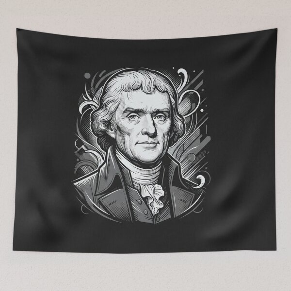 Item preview, Thomas Jefferson Portrait Retro Vintage Graphic Illustration designed and sold by Owcomm.