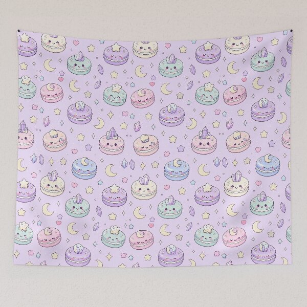 Item preview, Kawaii Magic Macaron Pattern designed and sold by Soft Berry Studio.