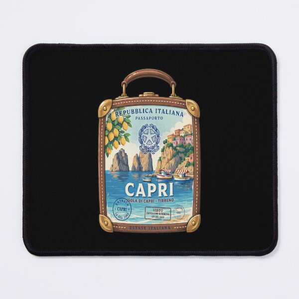 Item preview, Capri Italy Vintage Leather Passport Suitcase Emblem – Retro Mediterranean Travel Stamp Design designed and sold by stickercuffs.