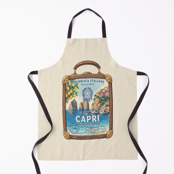 Item preview, Capri Italy Vintage Leather Passport Suitcase Emblem – Retro Mediterranean Travel Stamp Design designed and sold by stickercuffs.