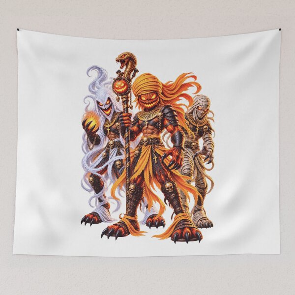 Item preview, Halloween Mummy Warriors Trio Pumpkin Monster designed and sold by ArtSpark Studio.