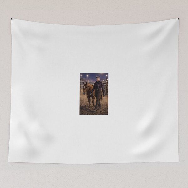 Item preview, Woman in Purple Jacket Leading Horse Rodeo designed and sold by CathryneDelamort.