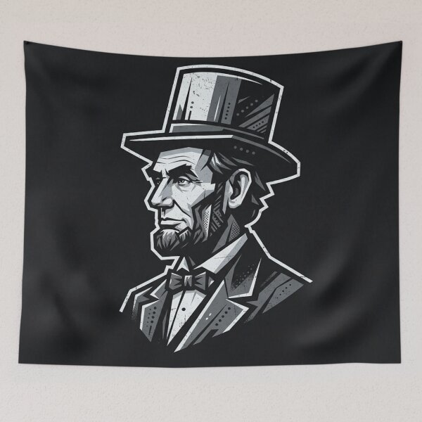 Item preview, Abraham Lincoln Vintage Retro Top Hat Portrait designed and sold by Owcomm.