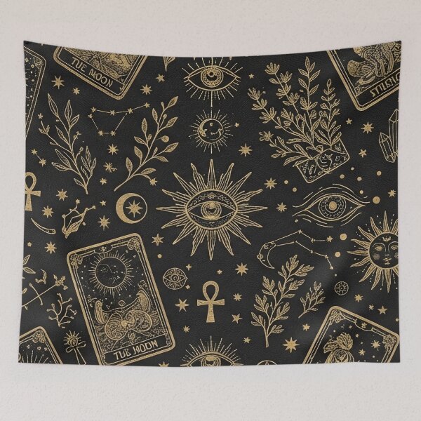 Item preview, Mystic Gold Celestial Tarot Card Seamless Pattern designed and sold by SassyArtistry.