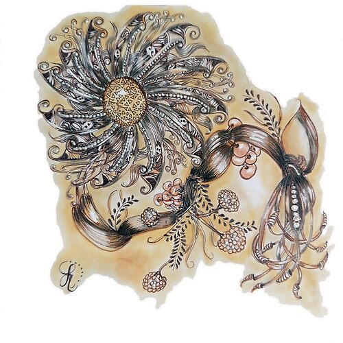 Item preview, Whimsical Botanical Zentangle Bloom designed and sold by LorieFossaArt.