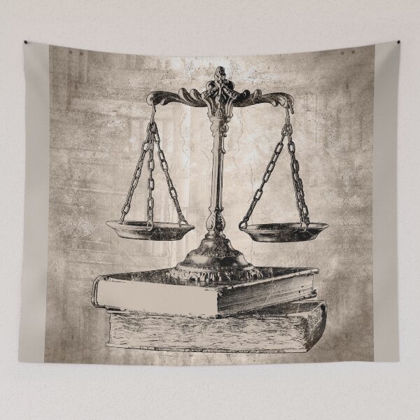 Item preview, Brown Scales of Justice on Law Books designed and sold by Ghoul Enterprises.