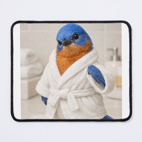 Item preview, Eastern Bluebird Wearing a Bathrobe designed and sold by Sillytoe.