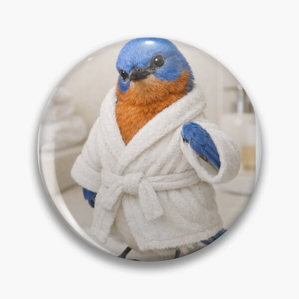 Item preview, Eastern Bluebird Wearing a Bathrobe designed and sold by Sillytoe.