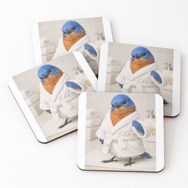 Item preview, Eastern Bluebird Wearing a Bathrobe designed and sold by Sillytoe.