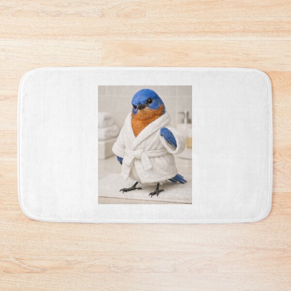 Item preview, Eastern Bluebird Wearing a Bathrobe designed and sold by Sillytoe.