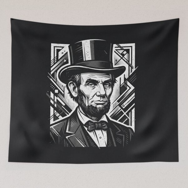 Item preview, Abraham Lincoln Vintage Geometric Portrait illustration designed and sold by Owcomm.