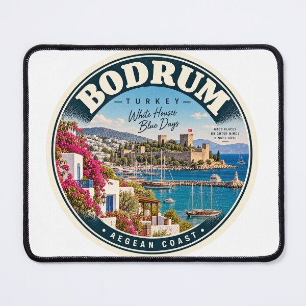 Item preview, Bodrum Turkey Vintage Travel Badge – Aegean Coast Retro Souvenir designed and sold by DreamPaw Studio.