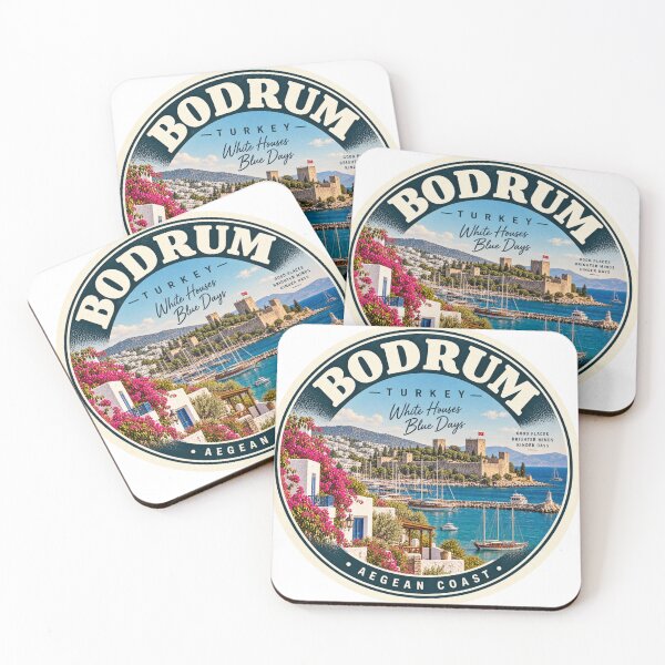 Item preview, Bodrum Turkey Vintage Travel Badge – Aegean Coast Retro Souvenir designed and sold by DreamPaw Studio.