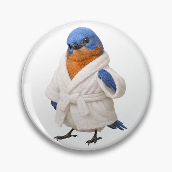 Item preview, Cozy Eastern Bluebird in a Bathrobe designed and sold by Sillytoe.