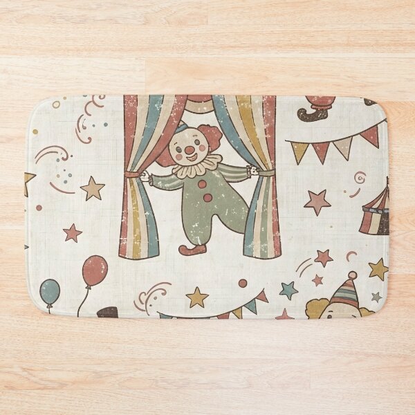 Item preview, Cute Vintage Circus Clowns Seamless Pattern designed and sold by SassyArtistry.