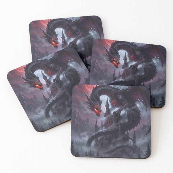 Item preview, Bloodmoon Cathedral Dragon Dark Fantasy Gothic Poster designed and sold by SnazzifyDigital.