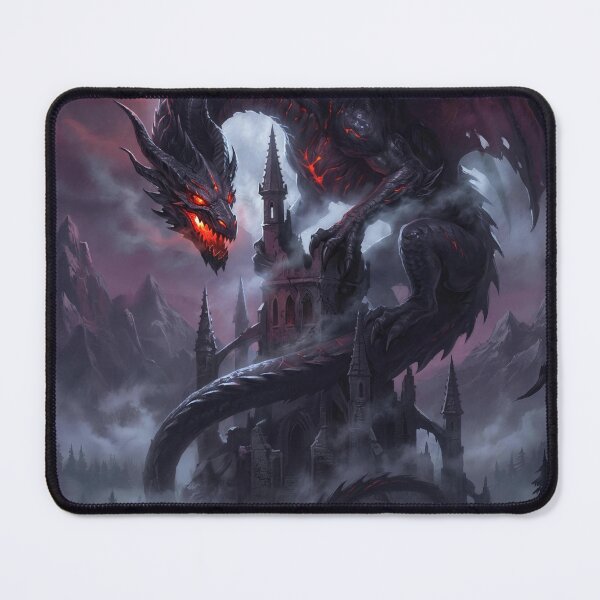 Item preview, Bloodmoon Cathedral Dragon Dark Fantasy Gothic Poster designed and sold by SnazzifyDigital.