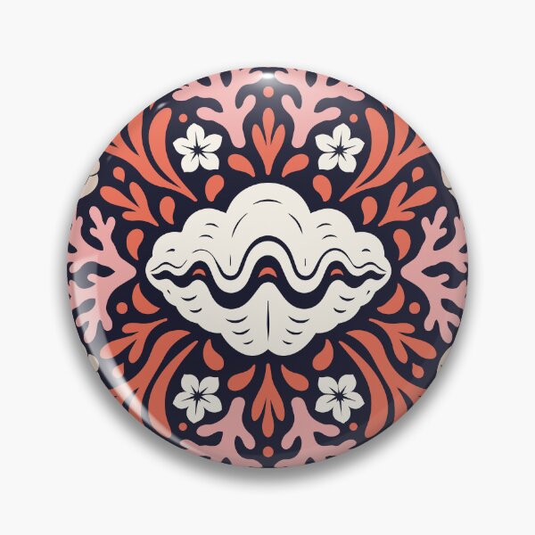 Item preview, Giant Clam & Coral – Polynesian Tifaifai Inspired Pattern designed and sold by Tahitifaifai.