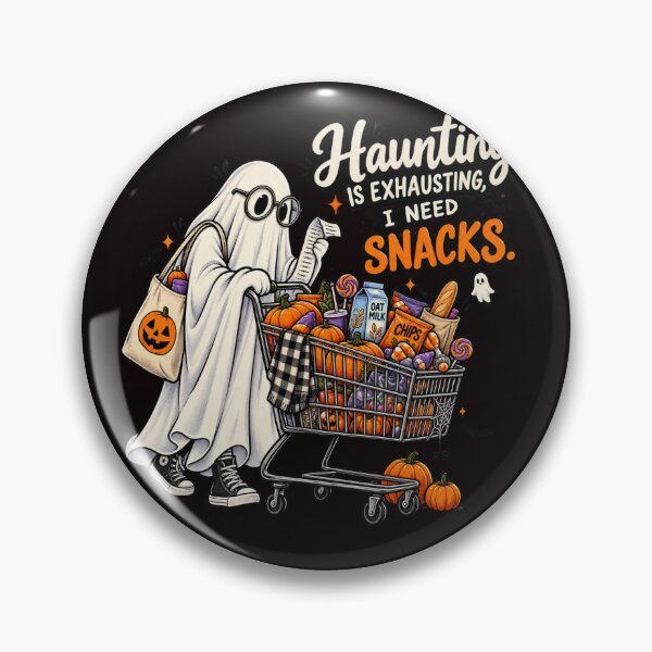 Item preview, Funny Ghost Halloween Design, Haunting is Exhausting I Need Snacks, Sarcastic Spooky Season Art designed and sold by Print Loft.