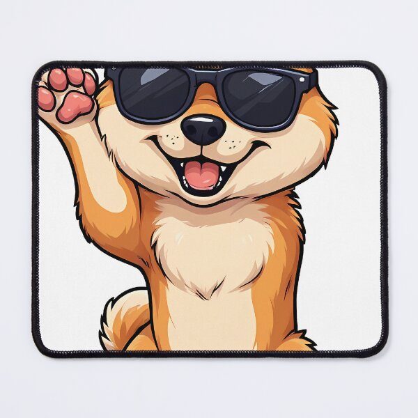 Item preview, Cute Shiba Inu Dog Wearing Sunglasses Waving Paw designed and sold by Holub Art Studio & design.