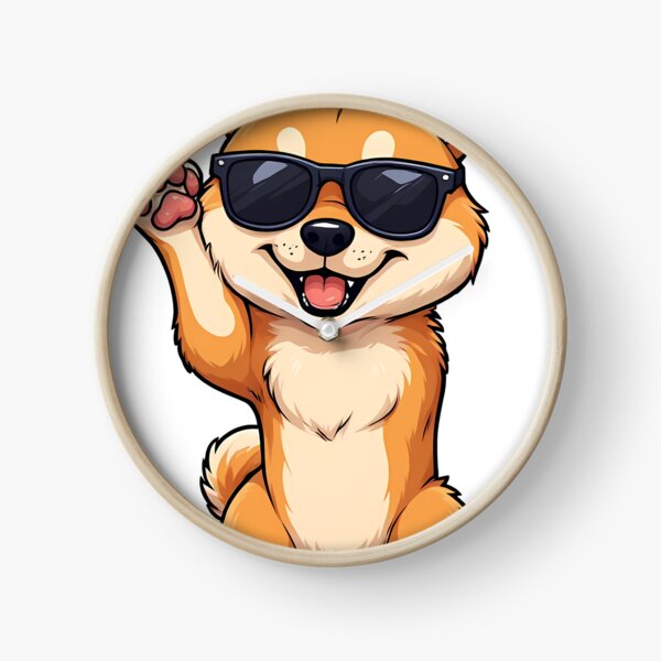 Item preview, Cute Shiba Inu Dog Wearing Sunglasses Waving Paw designed and sold by Holub Art Studio & design.
