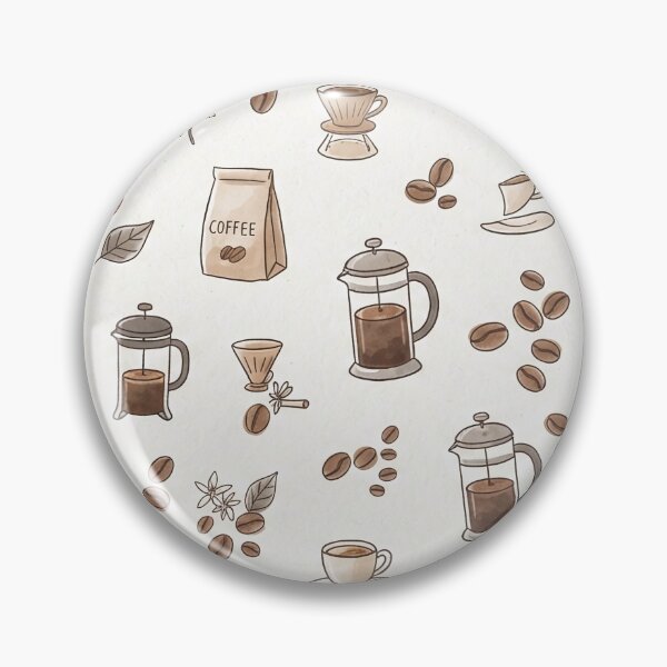 Item preview, Minimalist Coffee Beans and French Press Pattern designed and sold by SassyArtistry.