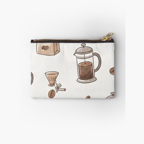Item preview, Minimalist Coffee Beans and French Press Pattern designed and sold by SassyArtistry.