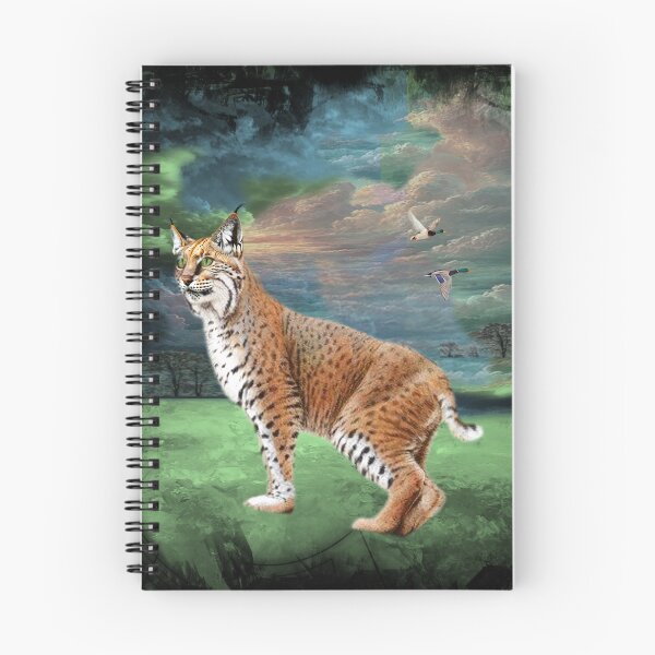 Item preview, Bobcat with Duck in a Dreamy Landscape designed and sold by Patricia Brown.