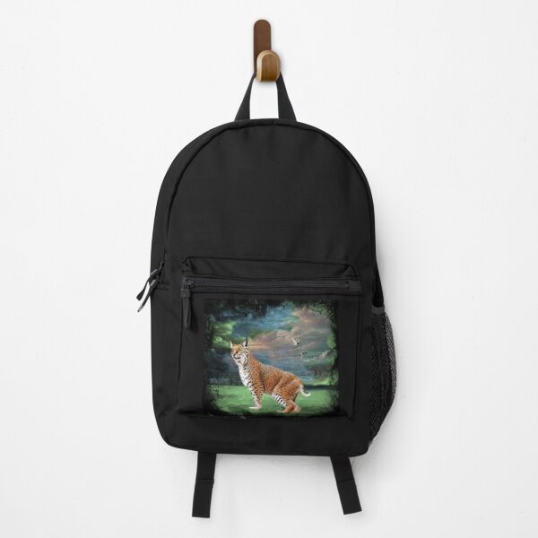 Item preview, Bobcat with Duck in a Dreamy Landscape designed and sold by Patricia Brown.