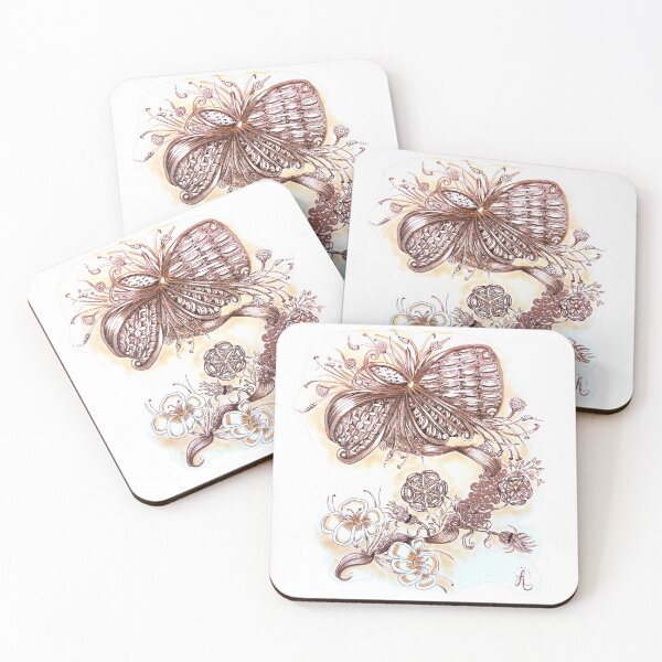 Item preview, Whimsical Botanical Zentangle in Sepia – Hand Drawn designed and sold by LorieFossaArt.