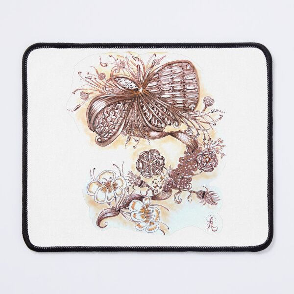 Item preview, Whimsical Botanical Zentangle in Sepia – Hand Drawn designed and sold by LorieFossaArt.