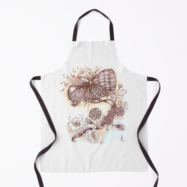 Item preview, Whimsical Botanical Zentangle in Sepia – Hand Drawn designed and sold by LorieFossaArt.