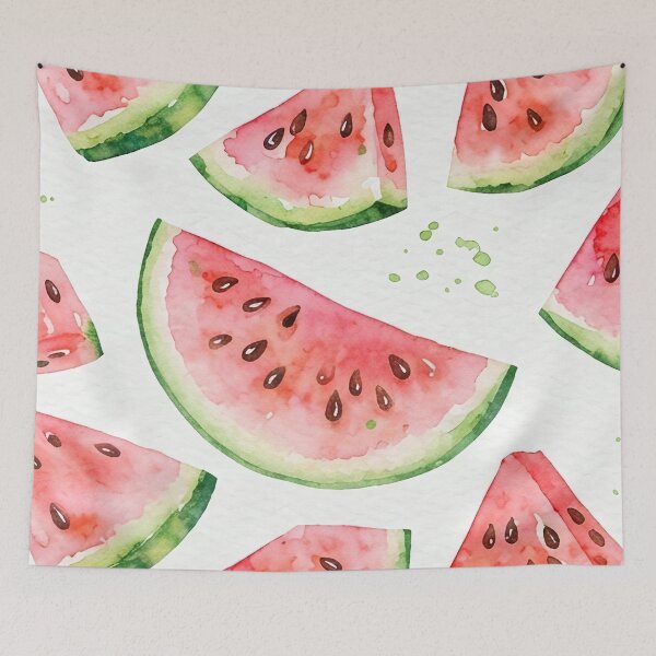 Item preview, Fresh Watercolor Watermelon Slice Seamless Pattern designed and sold by SassyArtistry.