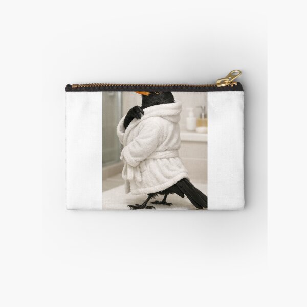 Item preview, Eurasian Blackbird Wearing a Bathrobe designed and sold by Sillytoe.